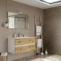 Element Ispod Umivaonika Easy - hrast Artisan/bijela visoki sjaj, Moderno, drvni materijal (120/51/46cm)