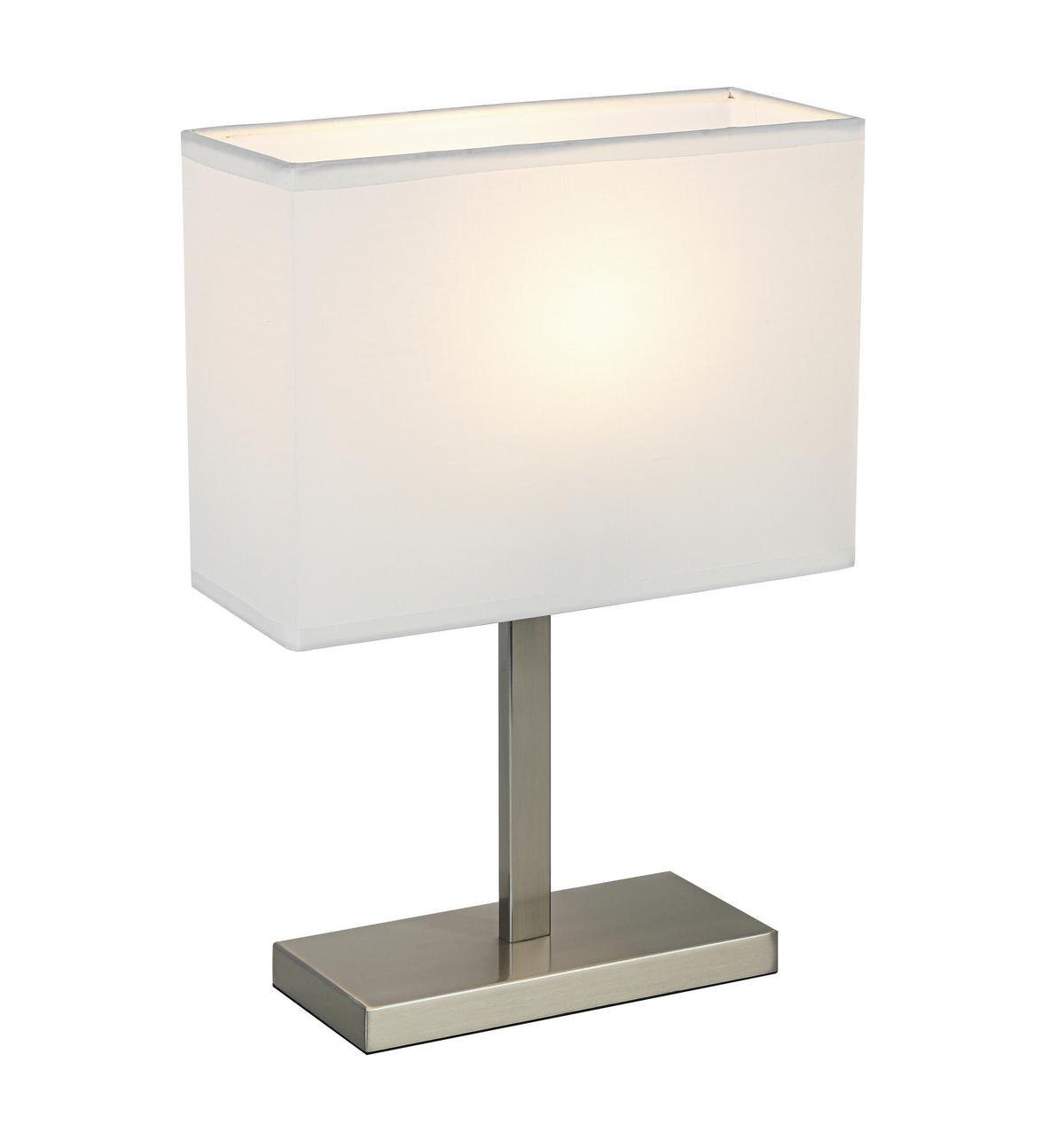 Veioză Mariam - culoare nichel/alb, Romantik / Landhaus, plastic/metal (25/35/10cm) - Mömax