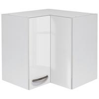 Kotna Zgornja Omarica Alba, Bela, Š. 60 Cm - barve nerjavečega jekla/bela, Moderno, kovina/leseni material (60/54,8/32cm) - FlexWell