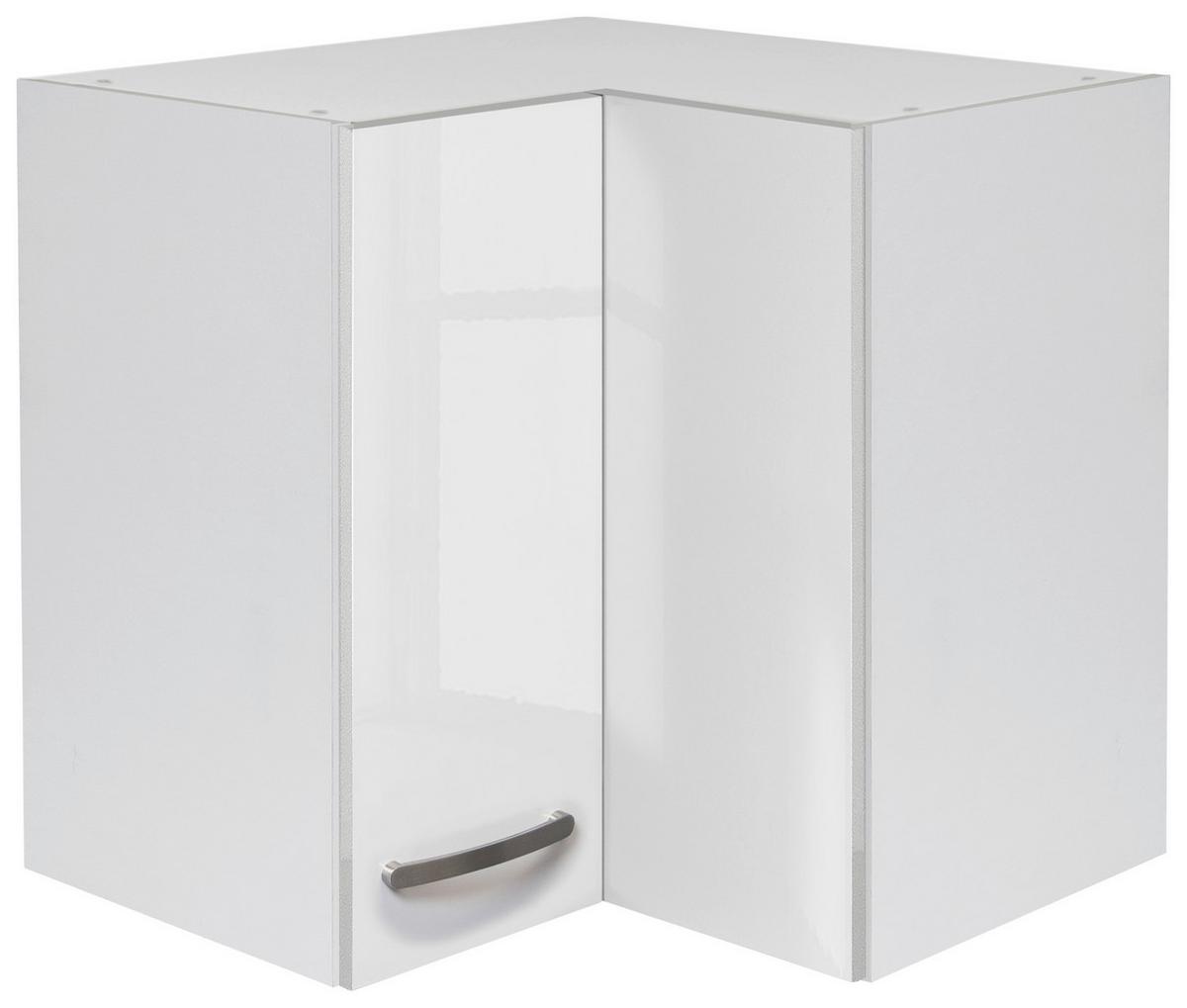 Kotna Zgornja Omarica Alba, Bela, Š. 60 Cm - barve nerjavečega jekla/bela, Moderno, kovina/leseni material (60/54,8/32cm) - FlexWell