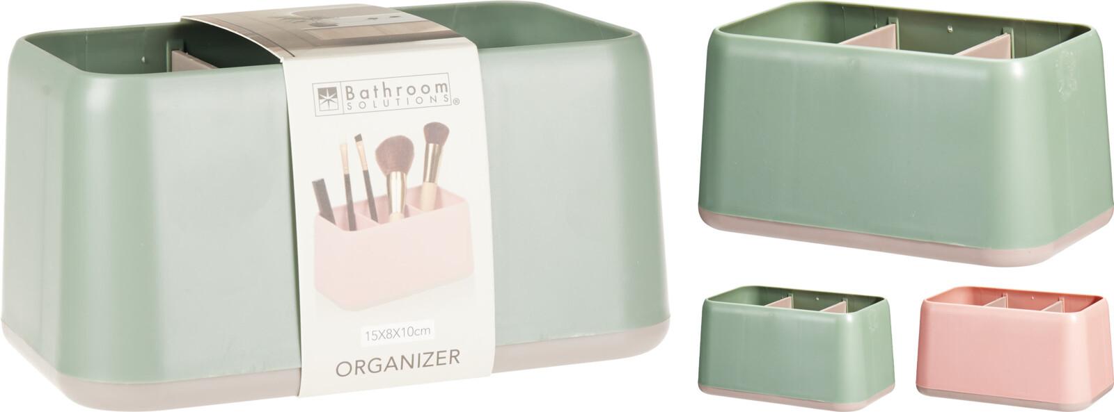 Kozmetikai Rendszerező Bud - pink/zöld, műanyag (15/8/9,8cm)