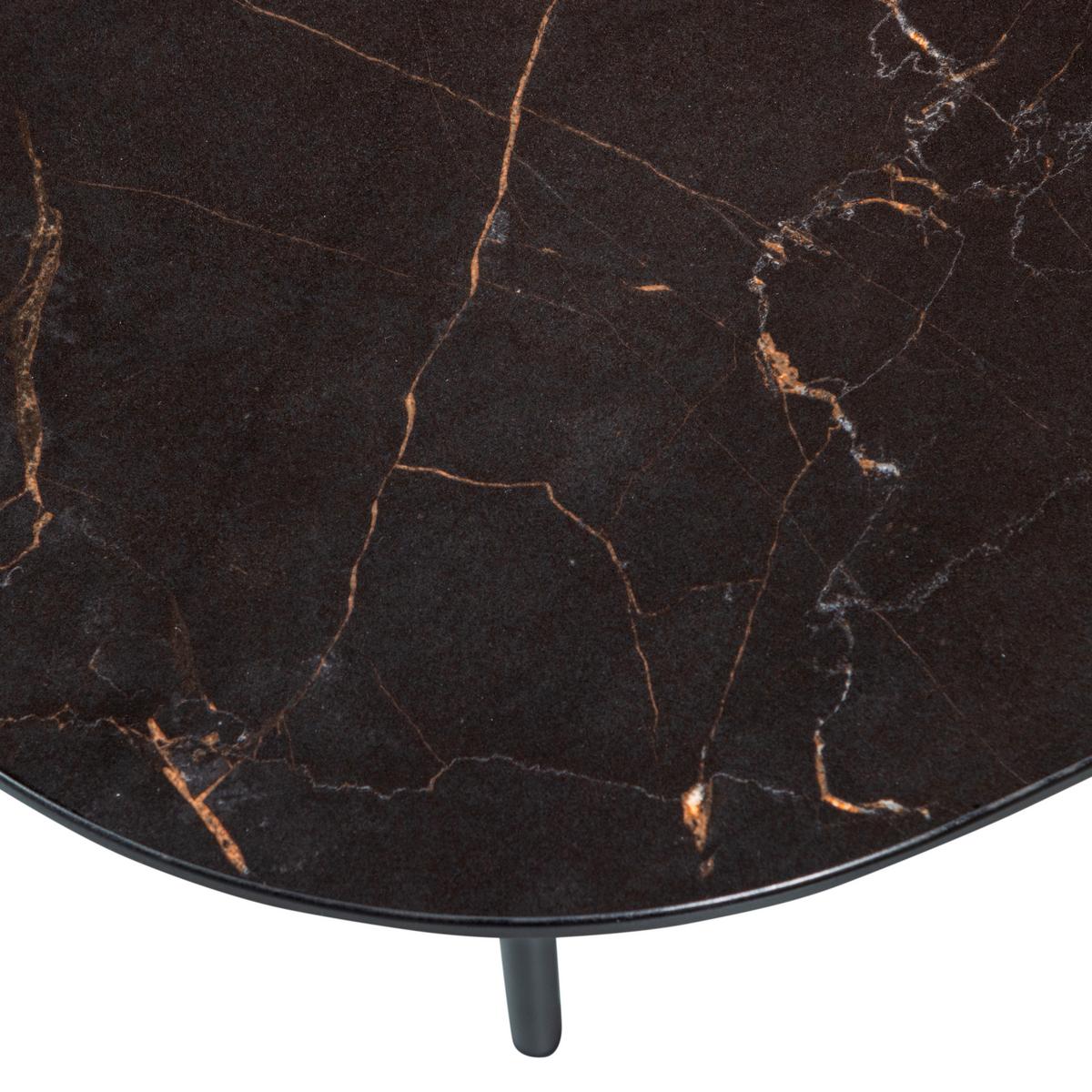 Couchtisch Vajen Schwarz L: 70 cm - Schwarz, Design, Keramik/Metall (70/70/38cm) - Livetastic