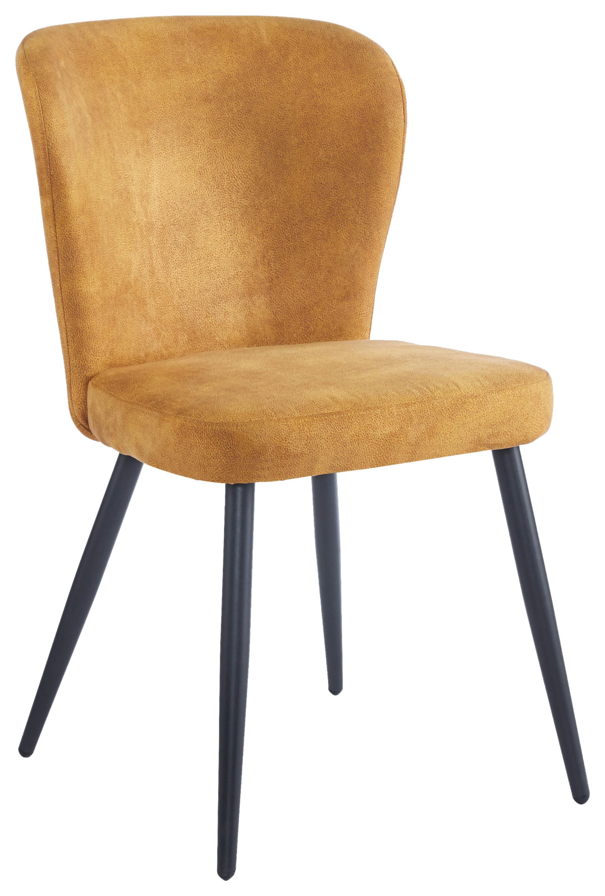 Szék Lynn - sárga/fekete, Modern, textil/fém (51/86/65cm) - Mömax