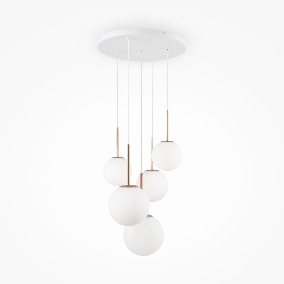 Pendelleuchte Basic Form Weiß/Goldfarben max. 40 Watt - Goldfarben/Weiß, Trend, Glas/Metall (58/180/58cm) - MAYTONI