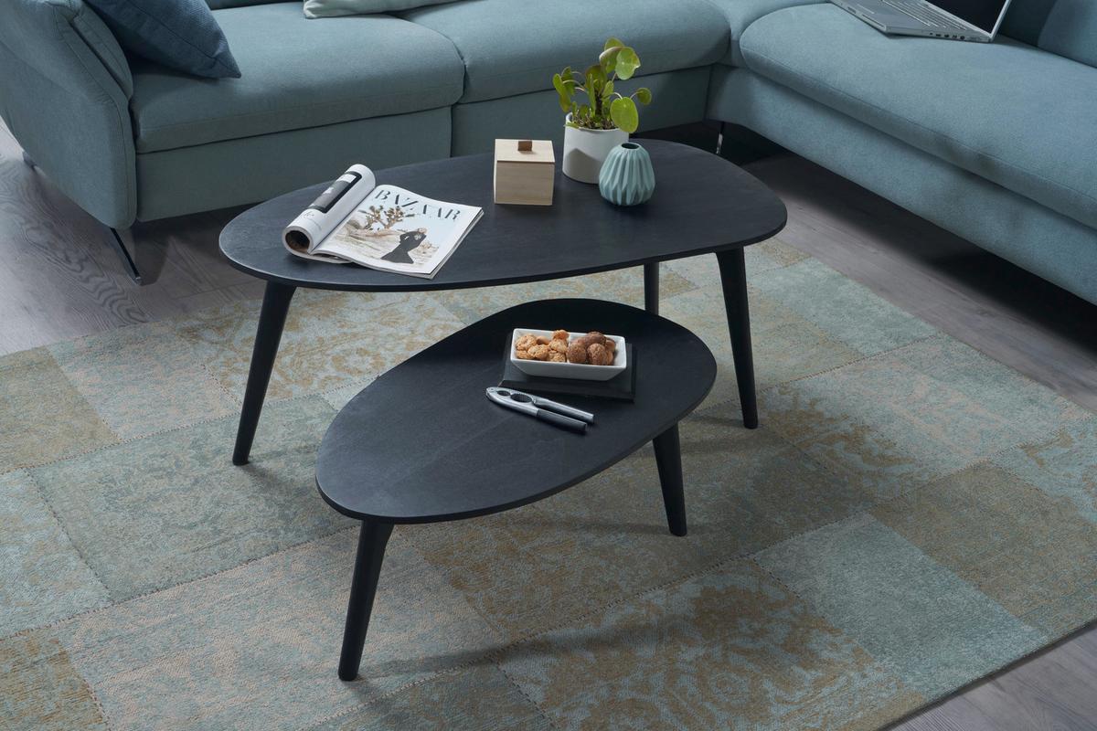 Klubska Miza Wl6.725 - črna, Design, les (100/50/42cm) - P & B