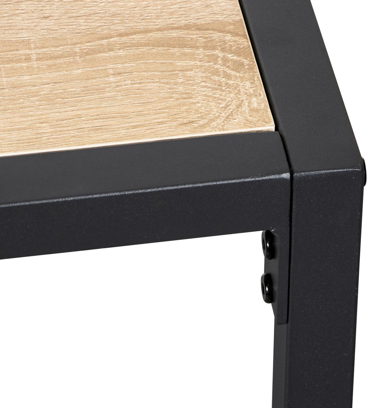 Schreibtisch Arian Schwarz/Sonoma Eiche - Schwarz/Sonoma Eiche, Basics, Holzwerkstoff/Metall (120/60/75cm) - Based