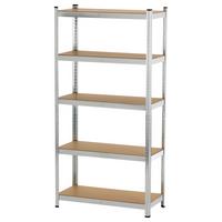 Schwerlastregal Easymaxx Silberfarben/Hellbraun - Hellbraun/Silberfarben, KONVENTIONELL, Holzwerkstoff/Kunststoff (40/90/180cm)