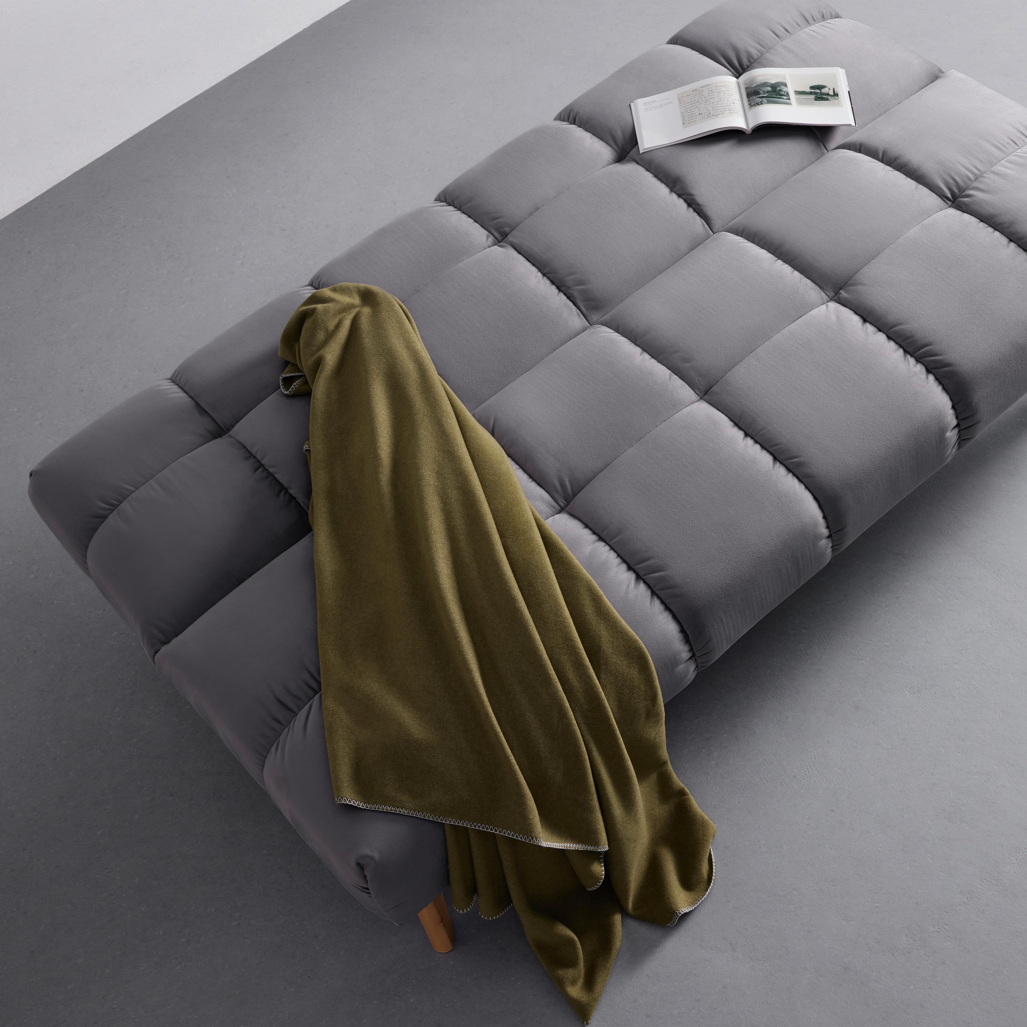 BÄDDSOFFA ALVA - mörkgrå/naturfärgad, Modern, trä/textil (185/80/88cm) - Bessagi Home