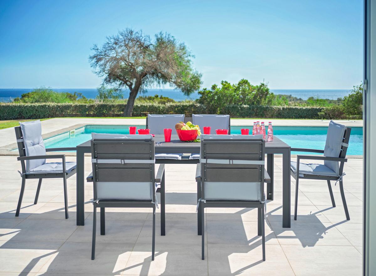 Gartenstuhl Sammy 1 in Anthrazit - Anthrazit/Grau, Kunststoff/Metall (57/90/57cm) - Mömax