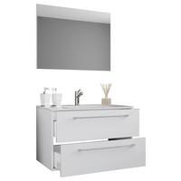 Kopalnica Badinos, Bela - bela/barve aluminija, Moderno, kovina/leseni material (60cm) - MID.YOU