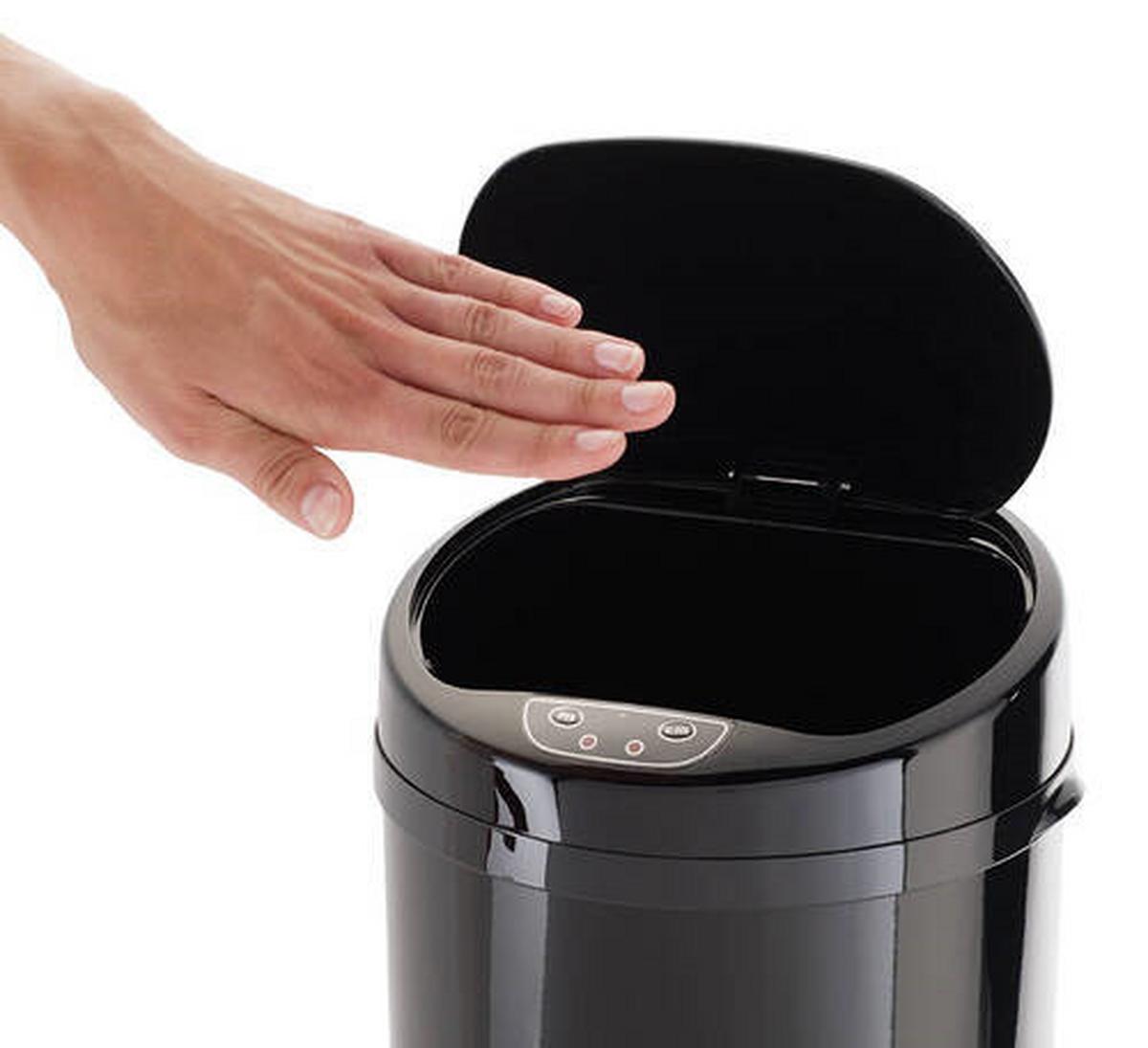 Koš Za Smeti Sensor, 9 L - črna, Moderno, kovina/umetna masa (24,5/37,5cm) - Echtwerk