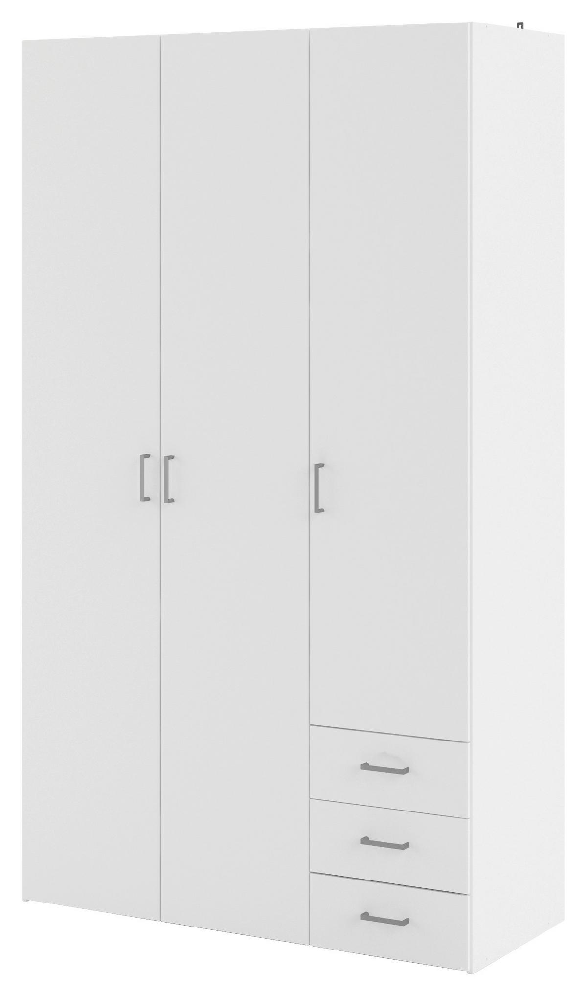 Omara Za Oblačila Space, Bela - srebrne barve/bela, Basics, kovina/leseni material (115,8/200,4/49,5cm) - MID.YOU