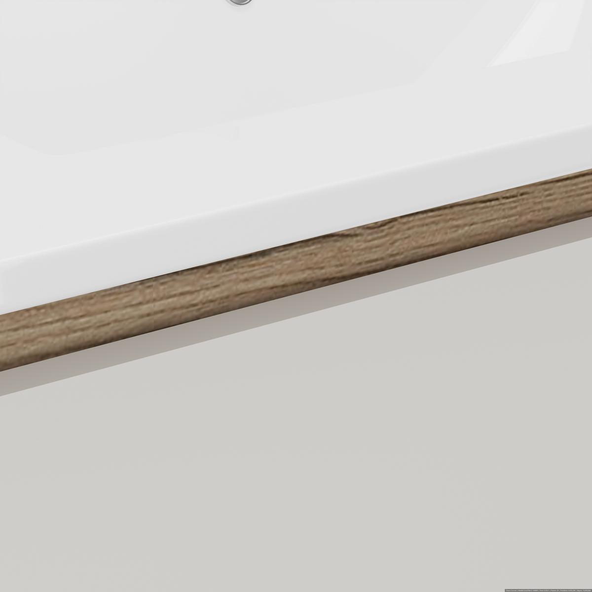 Waschbeckenunterschrank Mallorca Kaschmir/Eiche - Kaschmir/Weiß, MODERN, Keramik/Holzwerkstoff (100/62/46cm) - Based