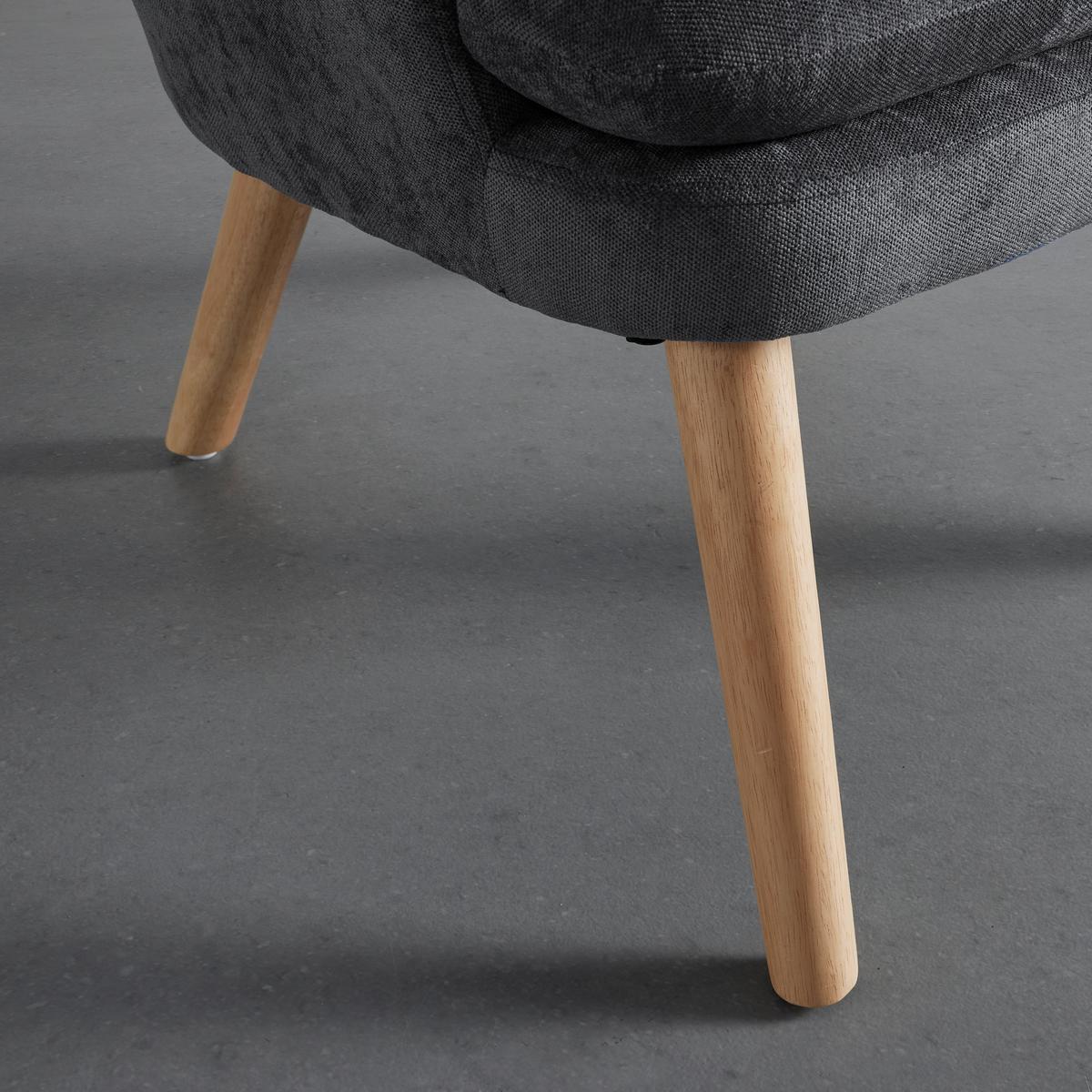 Sessel Stanka Grau Webstoff - Sandfarben/Naturfarben, MODERN, Holz/Textil (67/91/72cm) - Bessagi Home