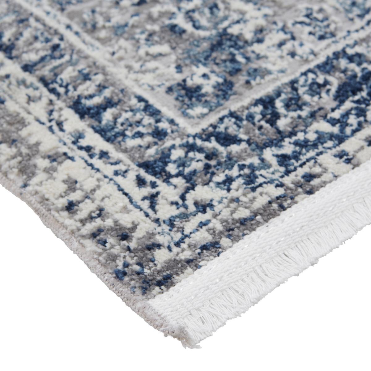 Webteppich Marcus 1 in Hellblau ca. 80x150cm - Creme/Hellblau, Textil (80/150cm) - Mömax