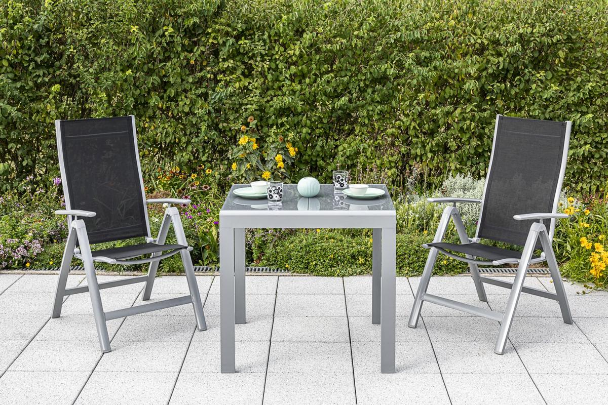 Set Za Balkon Carrara, 3-Delno, Črna - črna, Romantika, kovina/tekstil - Gardenson