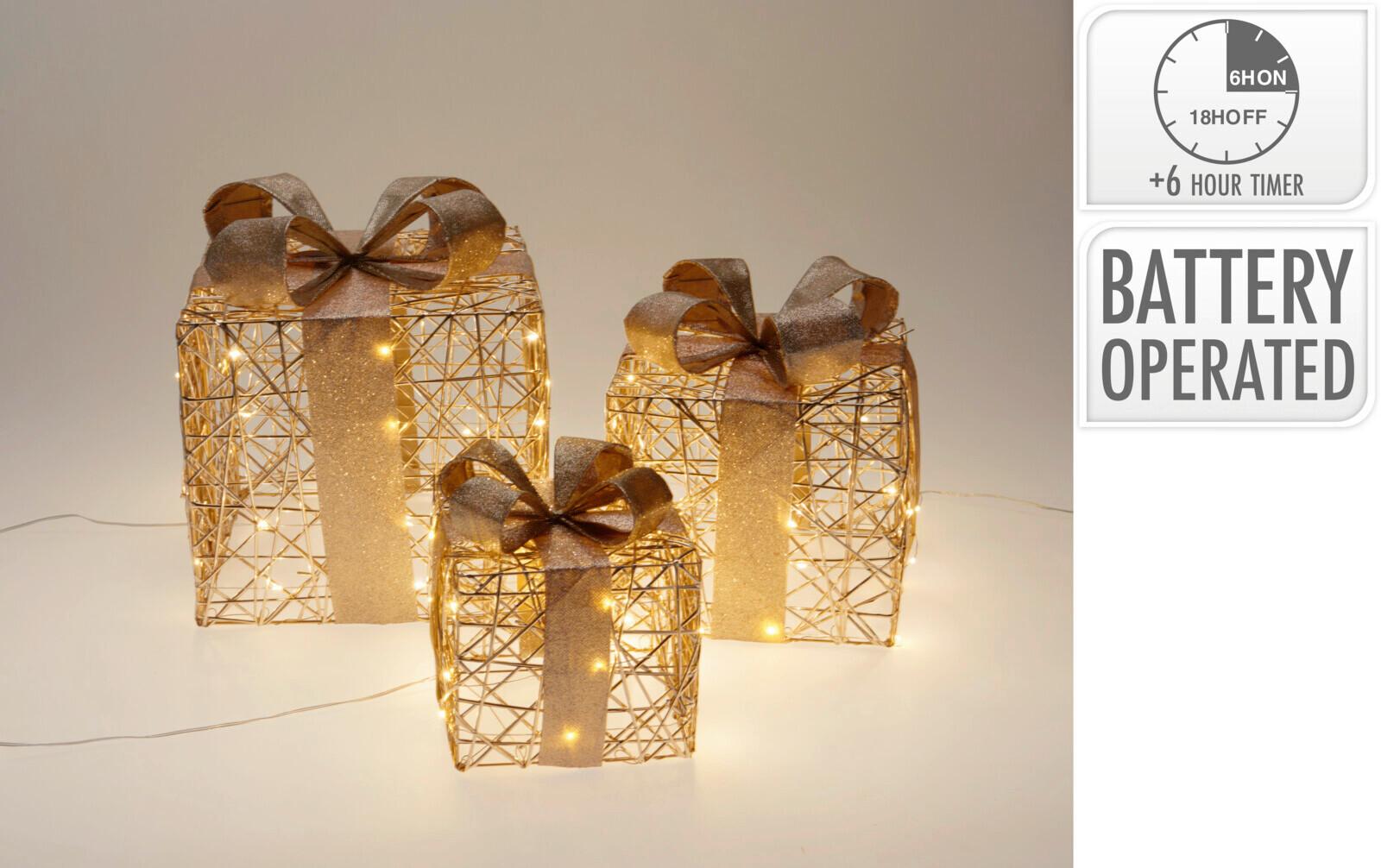 Led-weihnachtsfigur Ery - Goldfarben, Metall (25/25/30cm)