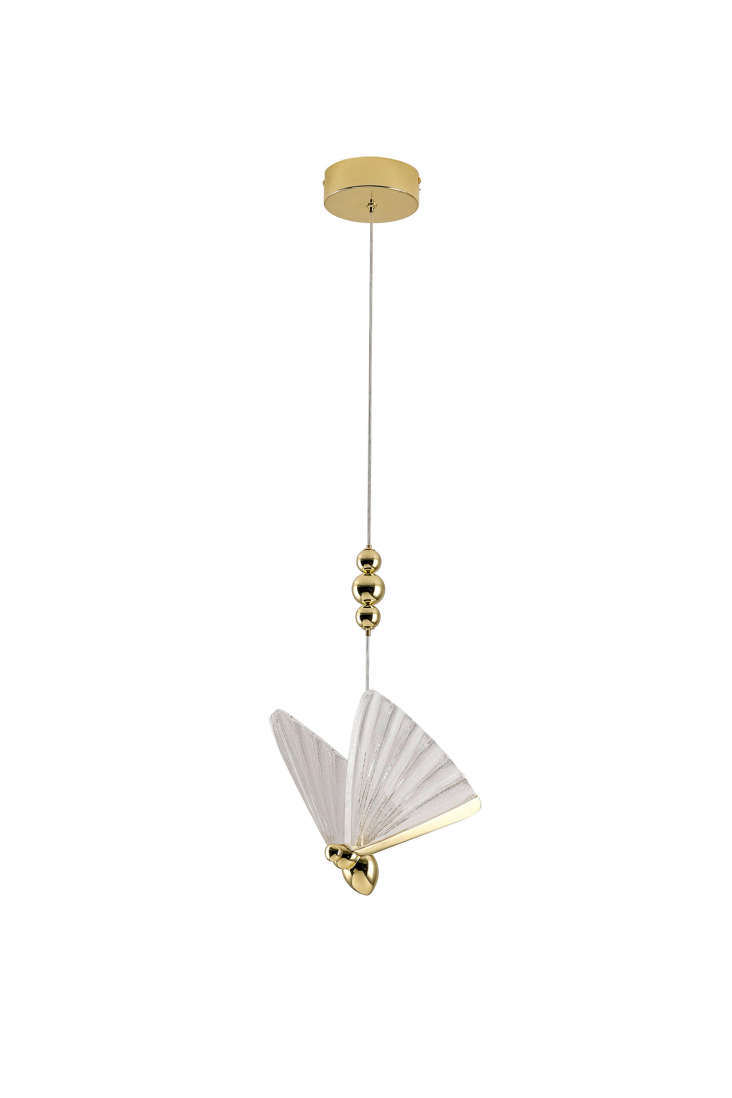 Hängeleuchte Lp-1715/1p_mariposa - Bernsteinfarben, Konventionell, Metall (18/130cm)