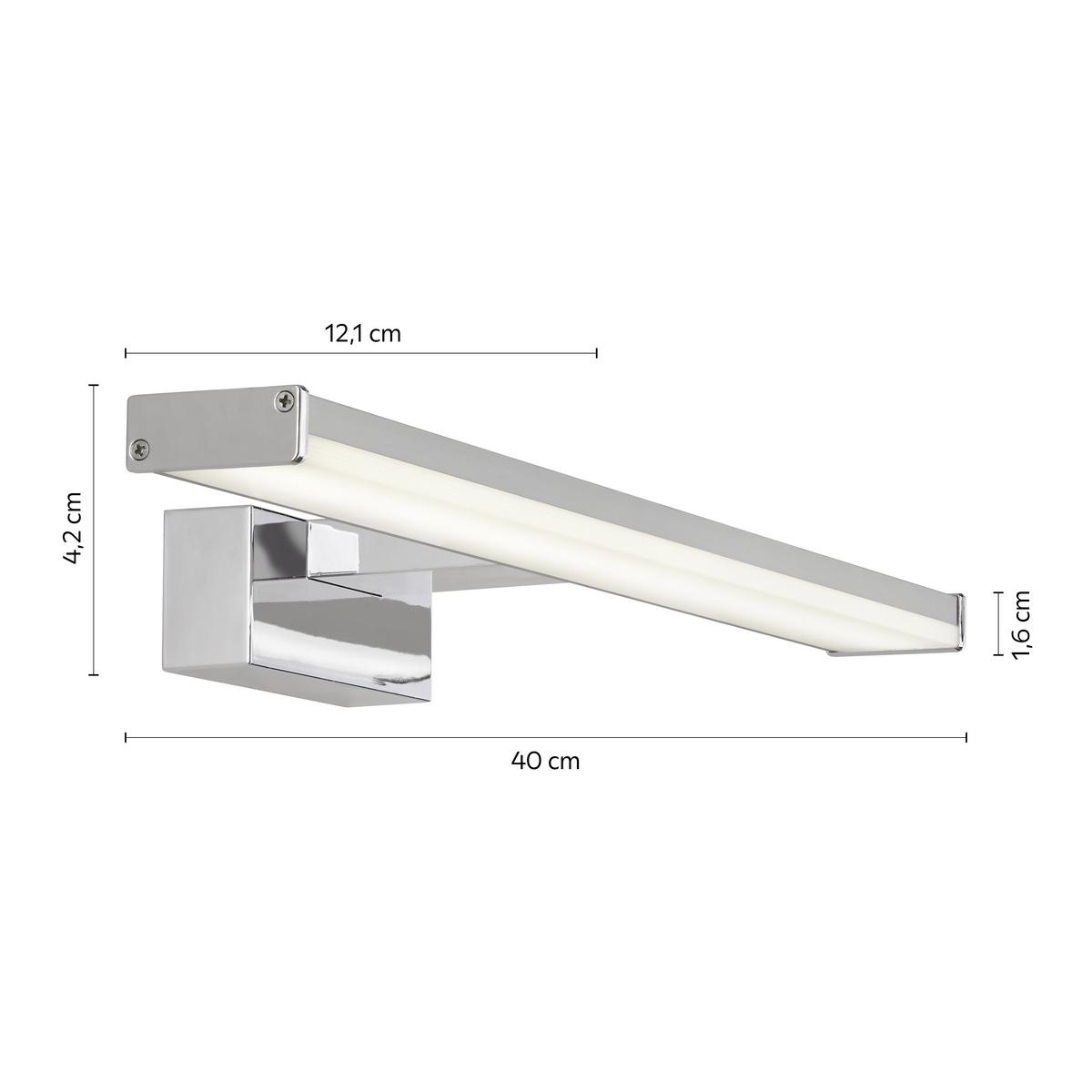 Spiegelleuchte 11132-17 max. 1,8 Watt - Chromfarben, Design, Kunststoff/Metall (40/12,1/4,2cm)