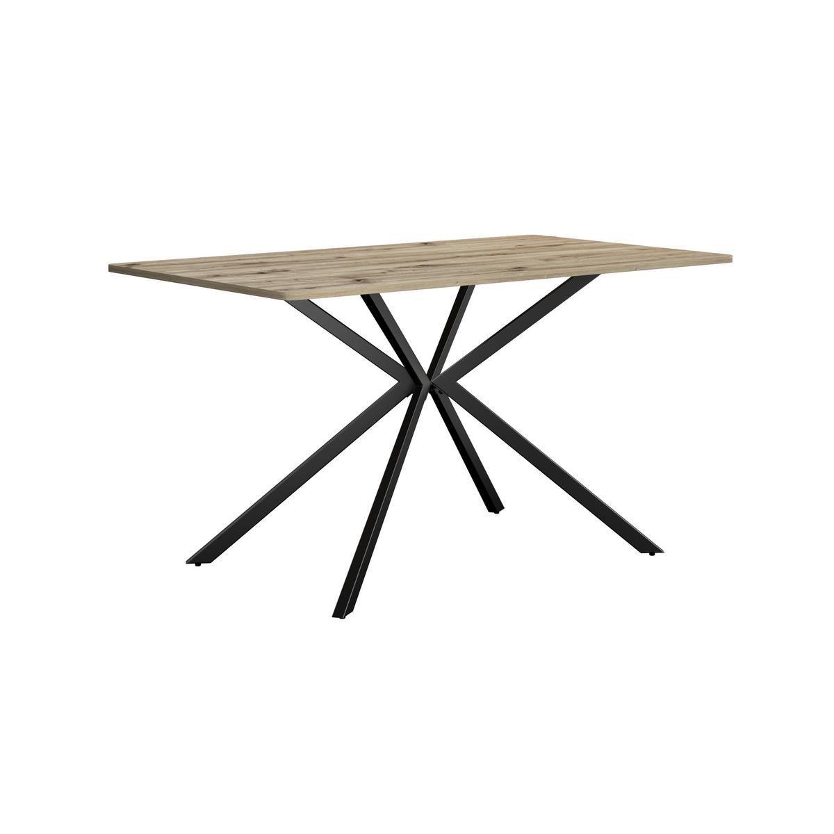 Jedilna Miza Nils - črna/barve hrasta, Trend, kovina/leseni material (140/80/76cm)