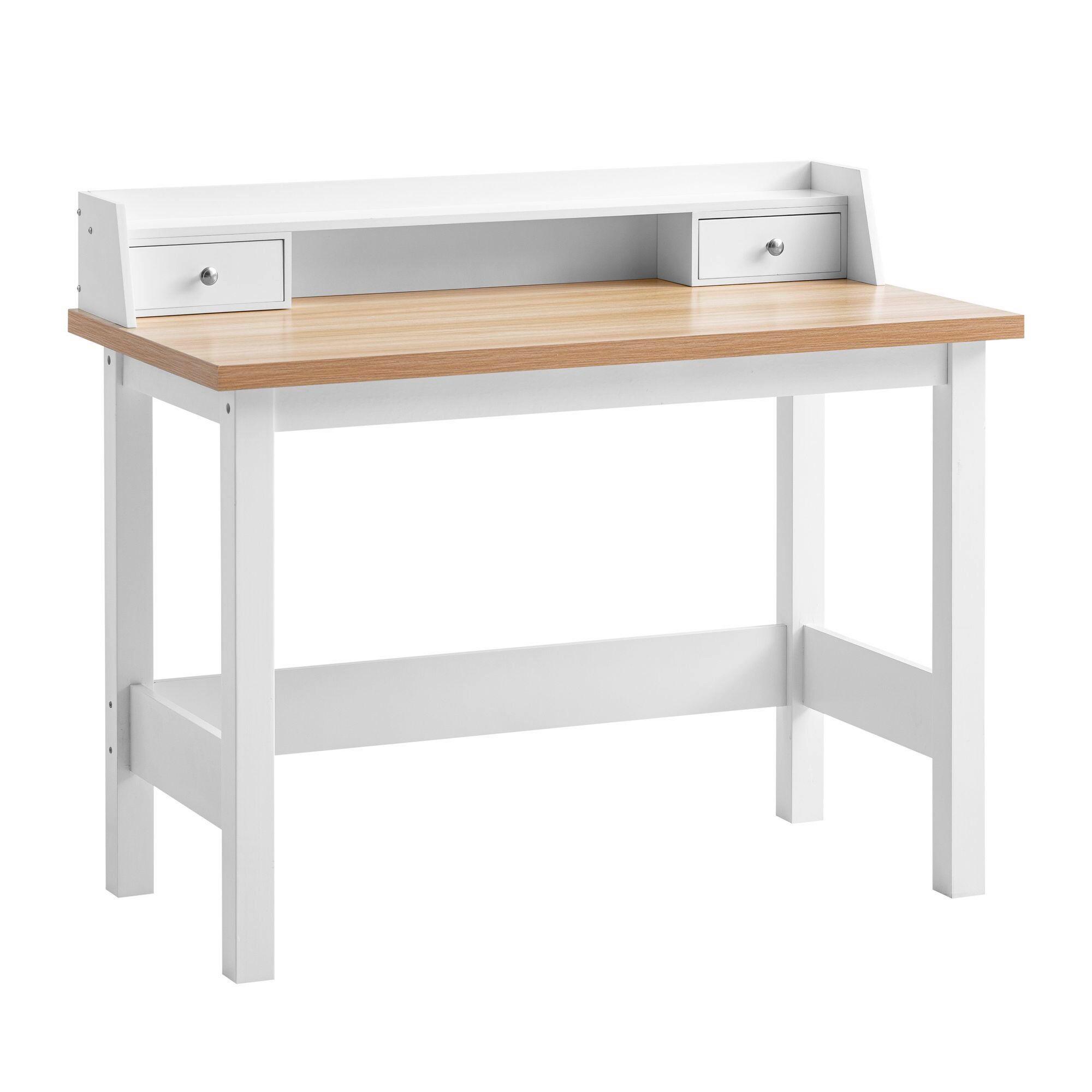 Pisalna Miza Sonoma, Bela - srebrne barve/bela, Design, kovina/leseni material (106/53/90cm) - Livetastic