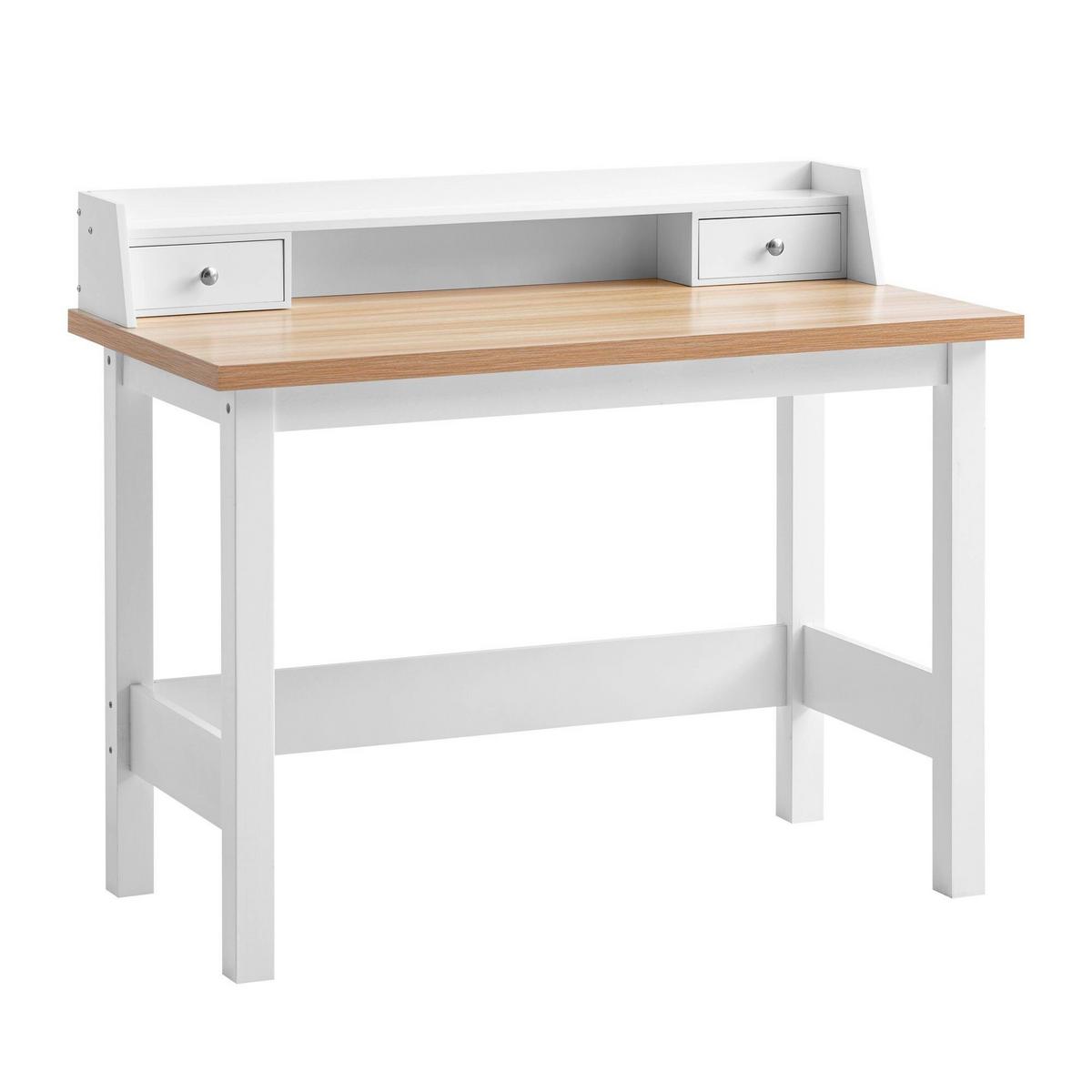Pisalna Miza Sonoma, Bela - srebrne barve/bela, Design, kovina/leseni material (106/53/90cm) - Livetastic