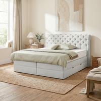 Boxspringbett Belano Hellgrau ca. 160x200cm - Hellgrau, KONVENTIONELL, Holz/Holzwerkstoff (160/200cm) - Premium Living