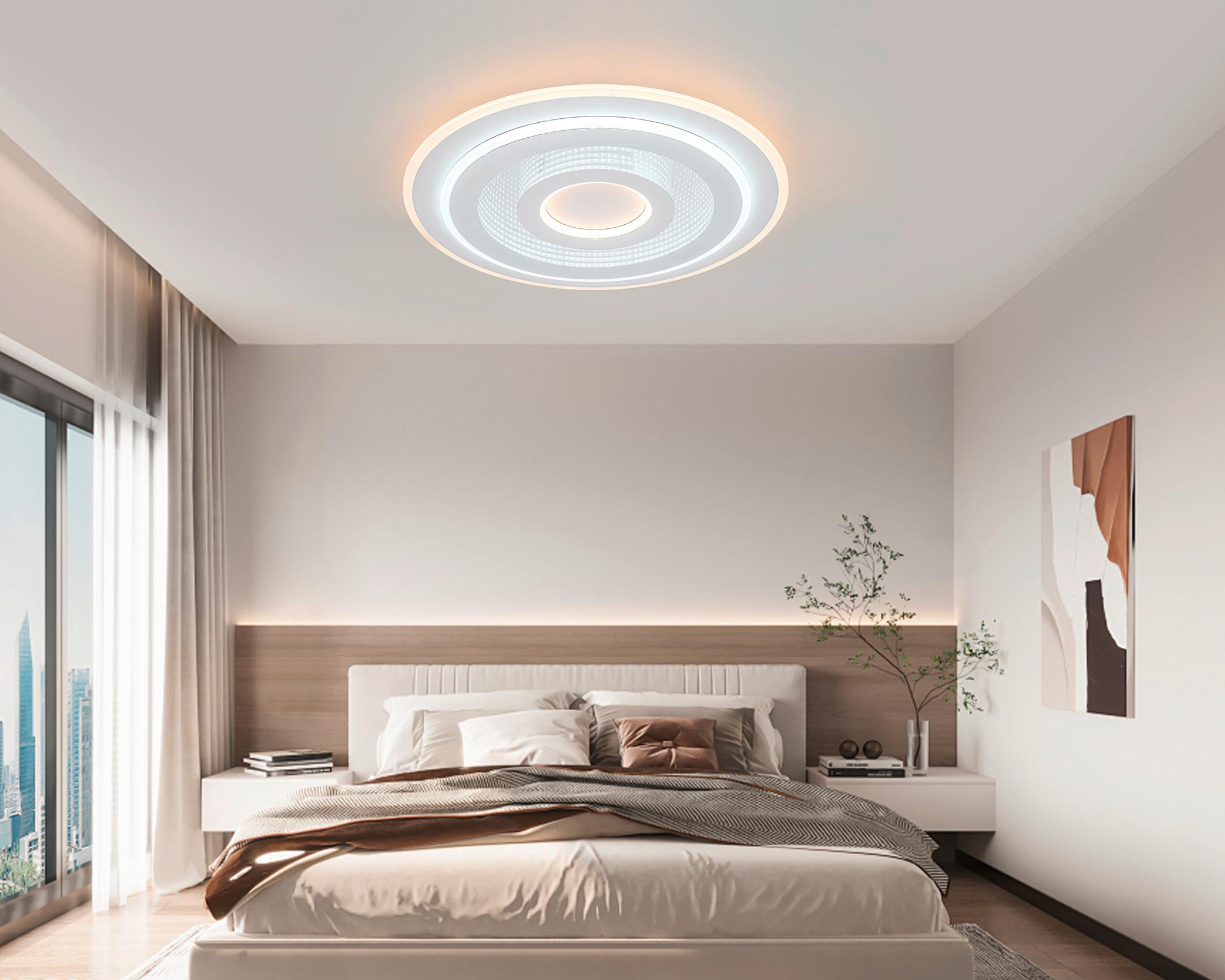 Stropna Led-svetilka Birtu - bela, Moderno, kovina/umetna masa (49/4,3cm) - Mömax