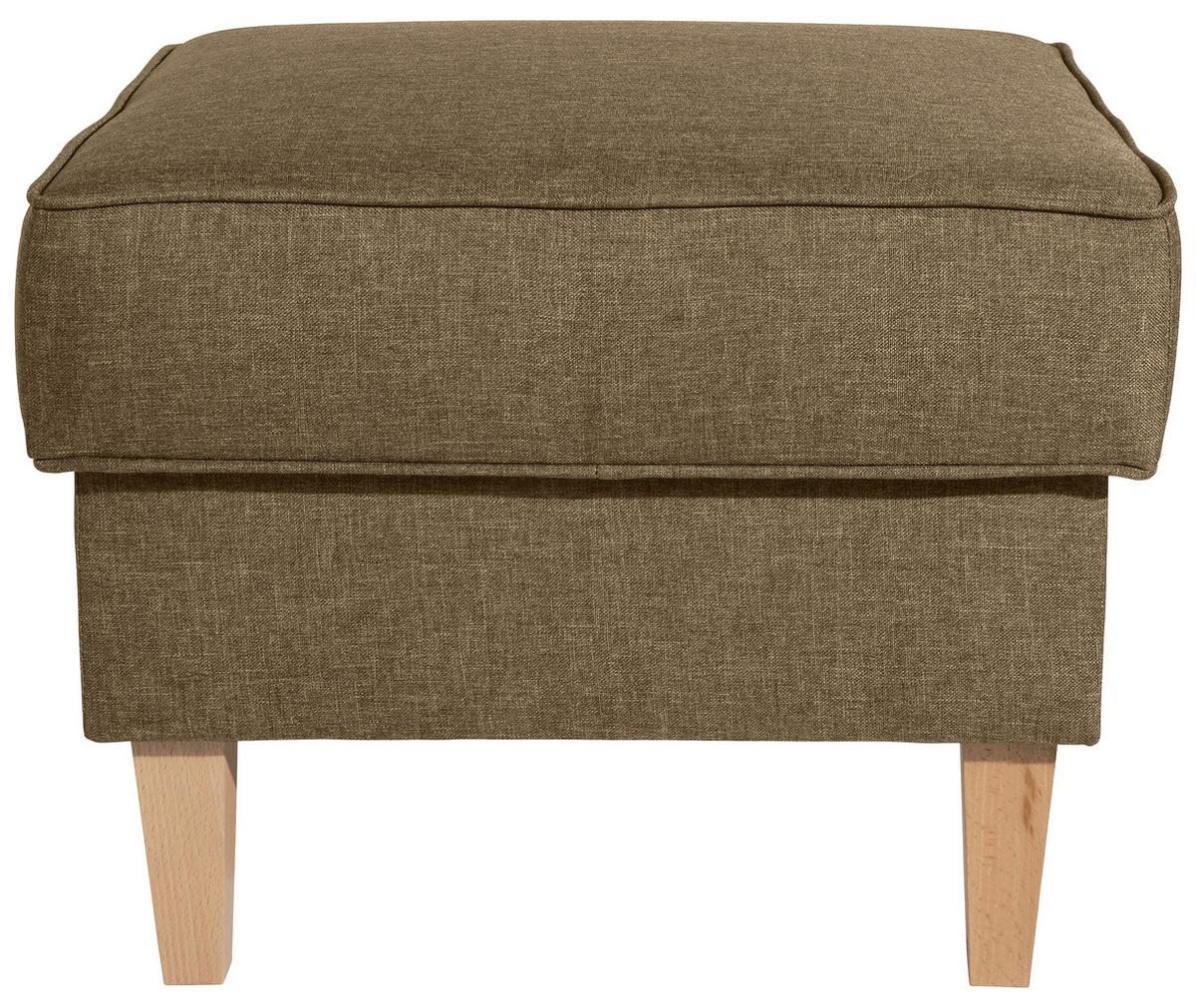 Hocker Lorris Sandfarben Flachgewebe - Sandfarben/Buchefarben, Design, Holz/Textil (53/45/53cm) - Max Winzer
