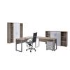 Büro Office Edition Set 5 Sonoma Eiche/Weiß - Weiß Hochglanz/Sonoma Eiche, MODERN, Holzwerkstoff - MID.YOU