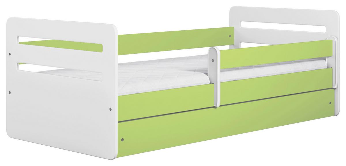 Otroška Postelja Tomi, Bela, Zelena, 80x140cm - zelena/bela, Moderno, tekstil/leseni material (80/140cm) - MID.YOU