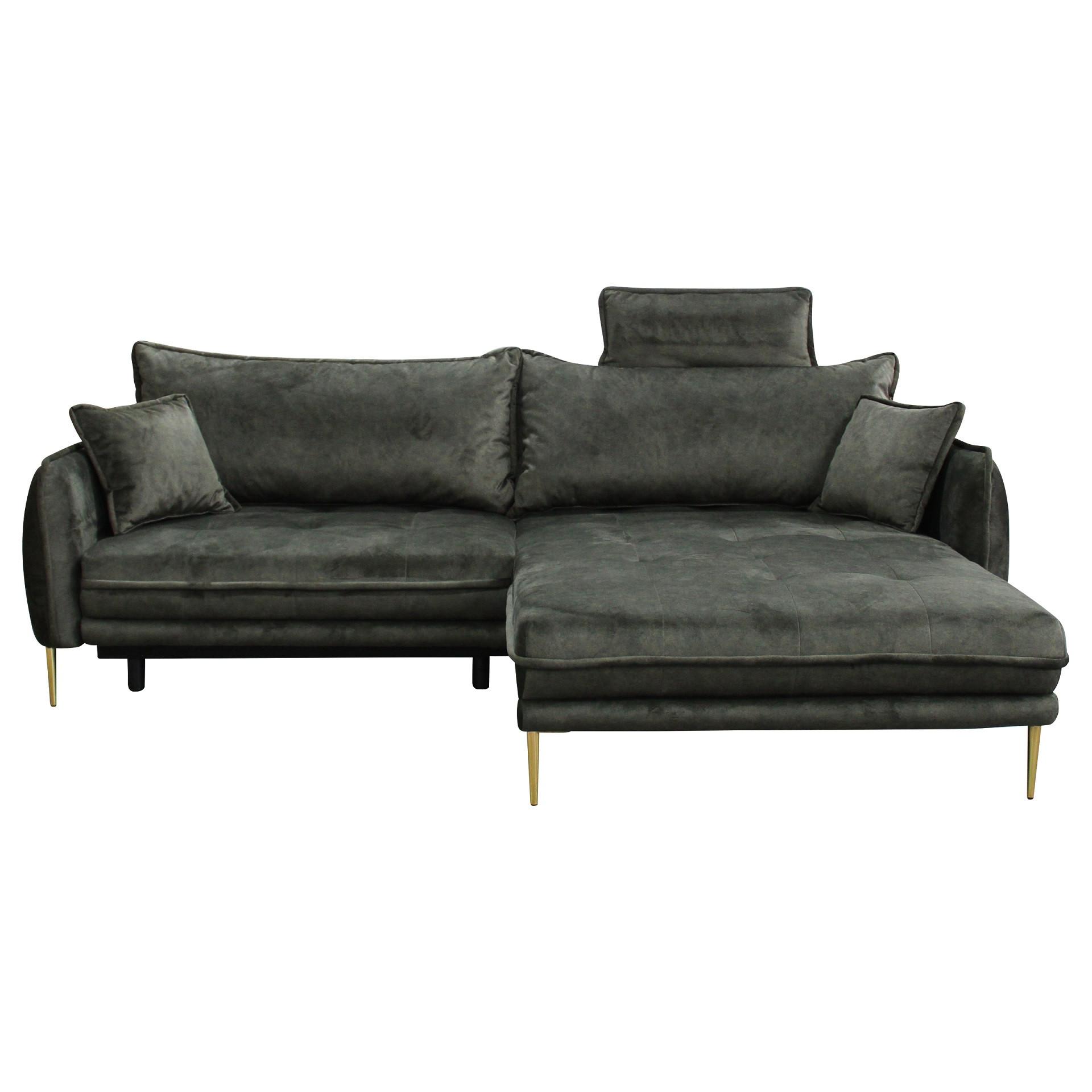 Sarokkanapé Whisper - sötétzöld, Modern, textil (260/90/194cm) - Mömax