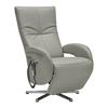 Relaxsessel Sitting 2 Graublau - Chromfarben/Graublau, MODERN, Leder (70/111/80cm) - Premium Living