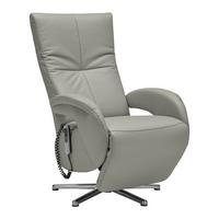 Relaxsessel Sitting 2 Graublau - Chromfarben/Graublau, MODERN, Leder (70/111/80cm) - Premium Living