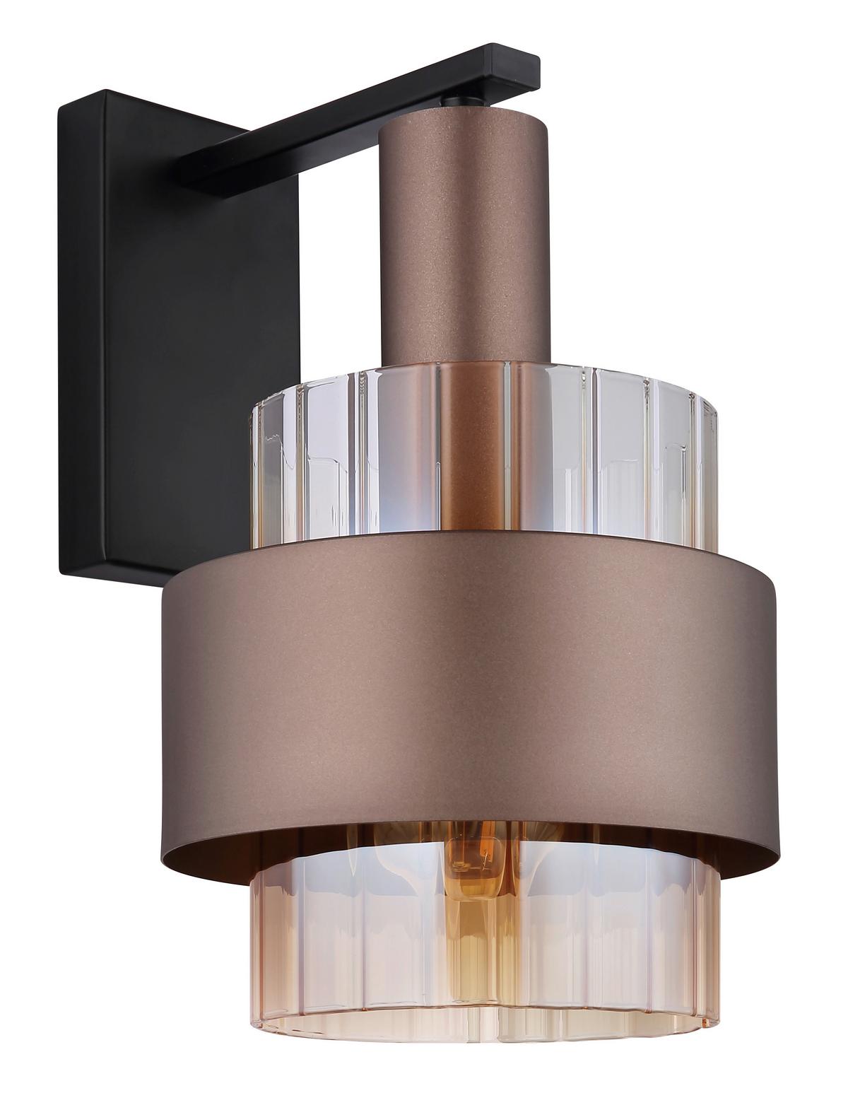 Zidna Svjetiljka 15560wa - narančasta/brončane boje, Design, staklo/metal (18,5/23,5/29,5cm) - Globo