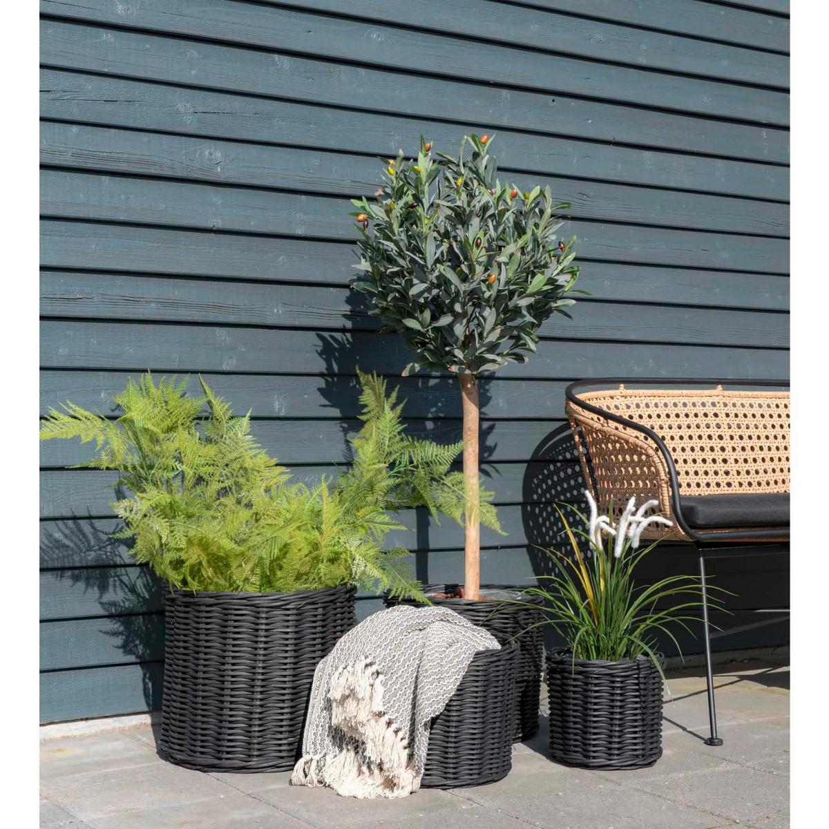 Korbset Bogor Baskets Schwarz, 4er Set - Schwarz, Basics, Holz (40/35/40cm)