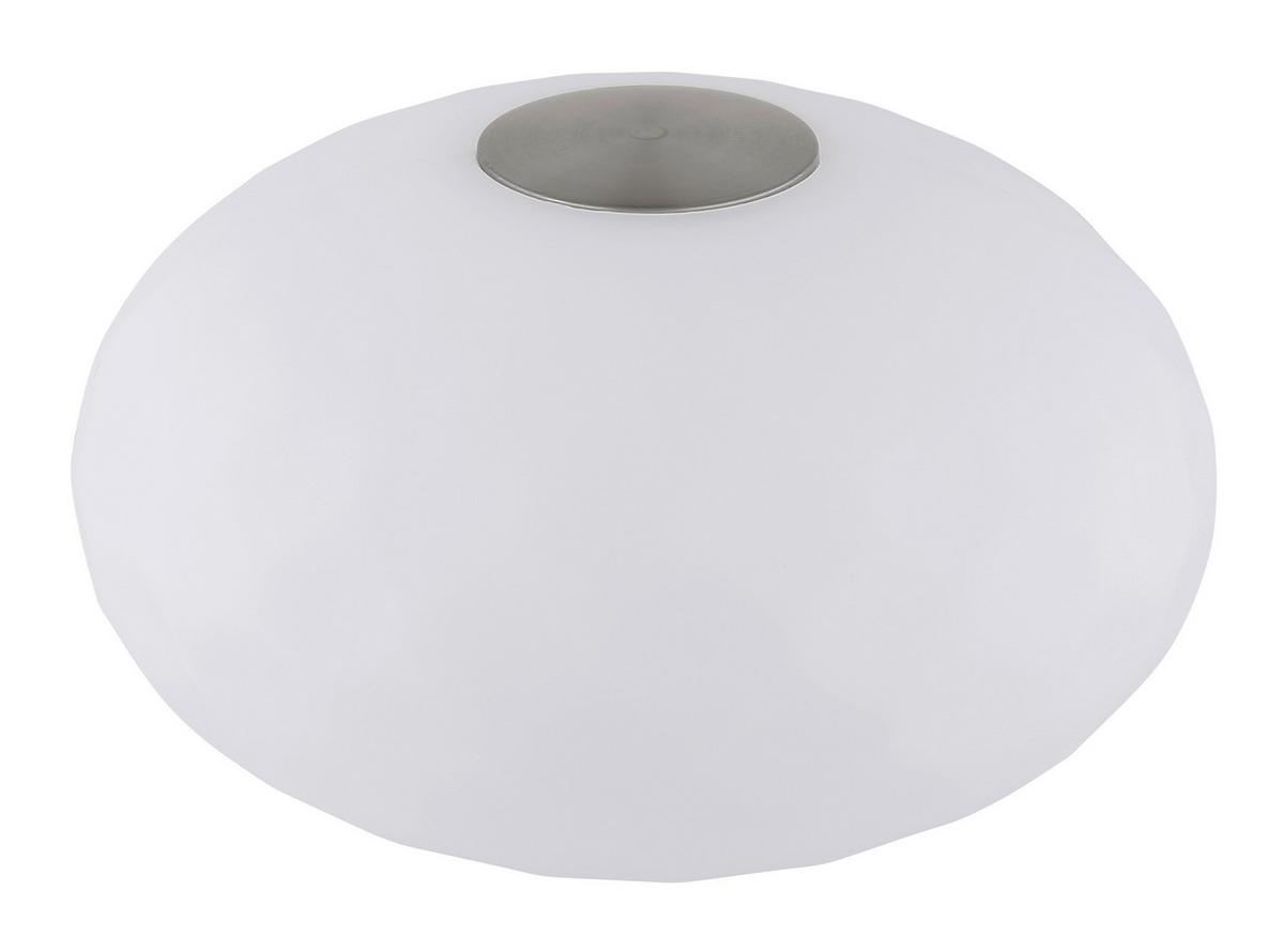 AKKU-TISCHLEUCHTE 28068 LEALA - Weiss/Edelstahlfarben, Konventionell, Kunststoff/Metall (20/11,7cm) - Globo