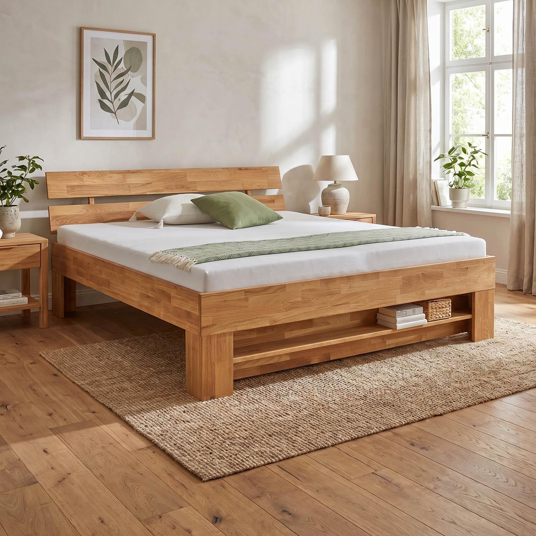 Bett in Wildeiche ca. 180x200cm - Wildeiche, KONVENTIONELL, Holz (180/200cm) - Mömax