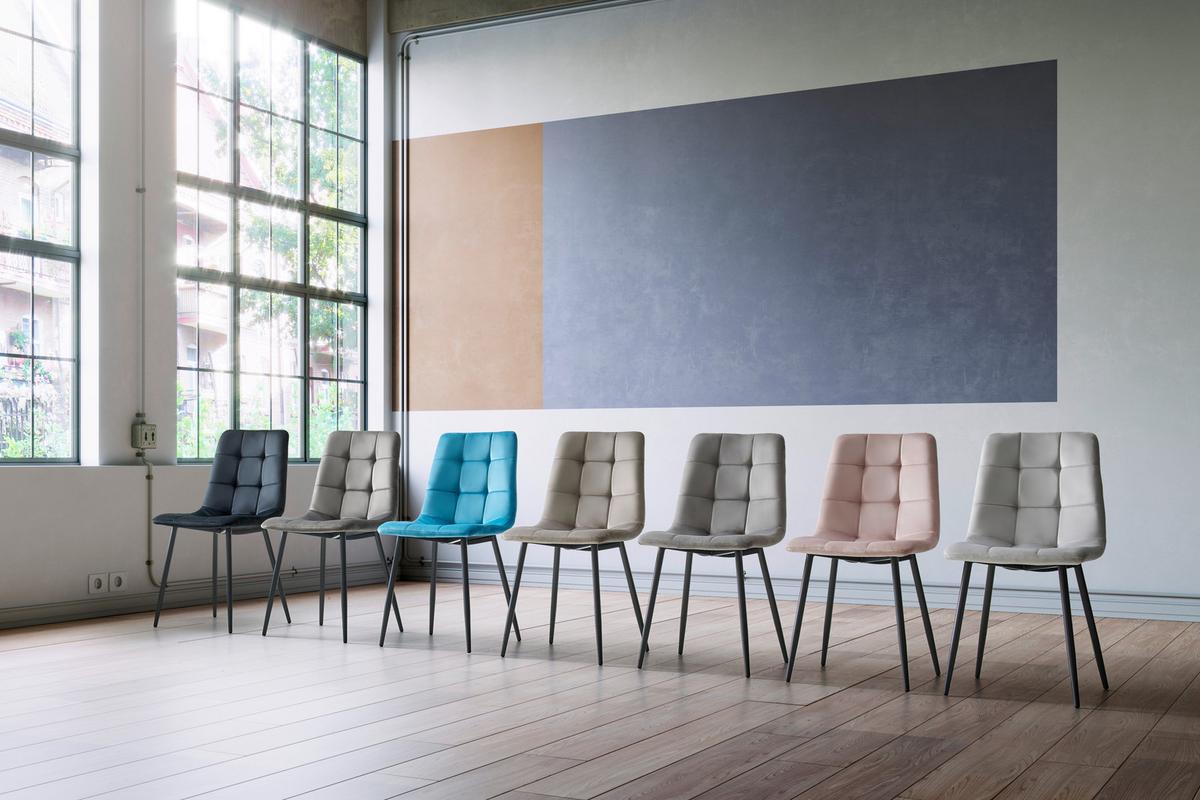 Szék Ria - fekete/szürke, Modern, textil/fa (43,5/87/54cm) - Bessagi Home