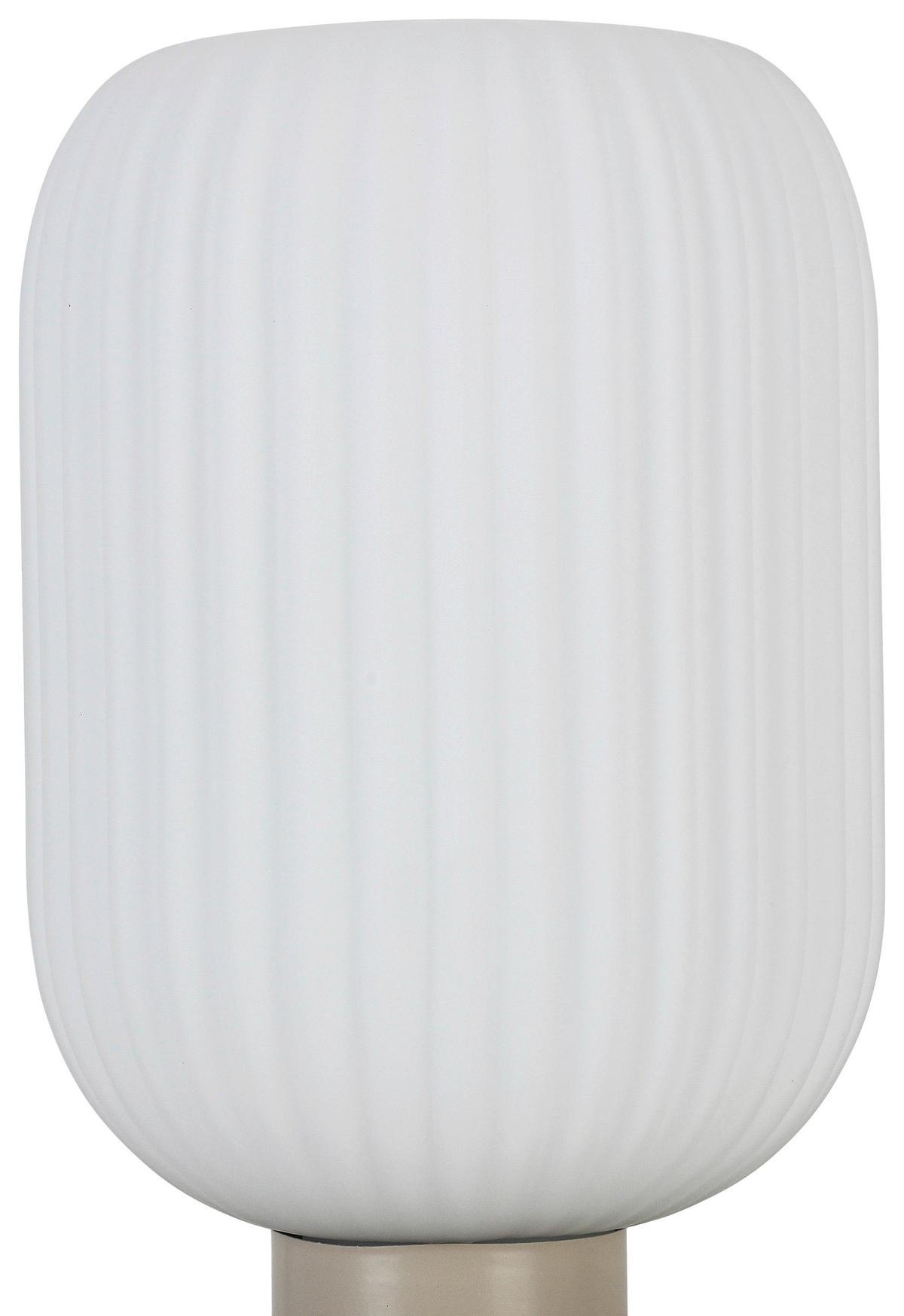 Tischleuchte Exi Weiß max. 25 Watt - Sandfarben/Weiss, Modern, Glas/Kunststoff (14/24cm) - Mömax