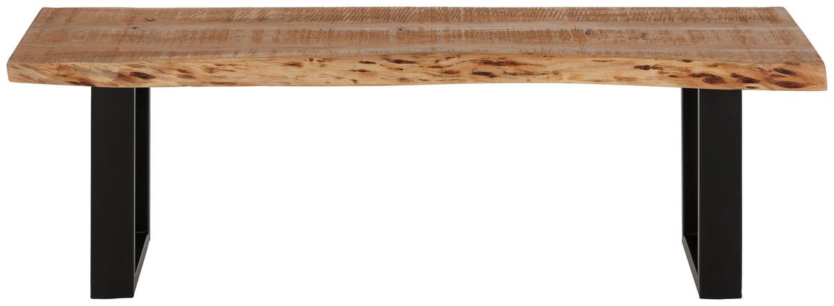 Mehrzweckbank aus Akazie massiv - Schwarz/Naturfarben, Lifestyle, Holz/Metall (140/40/35cm) - Premium Living