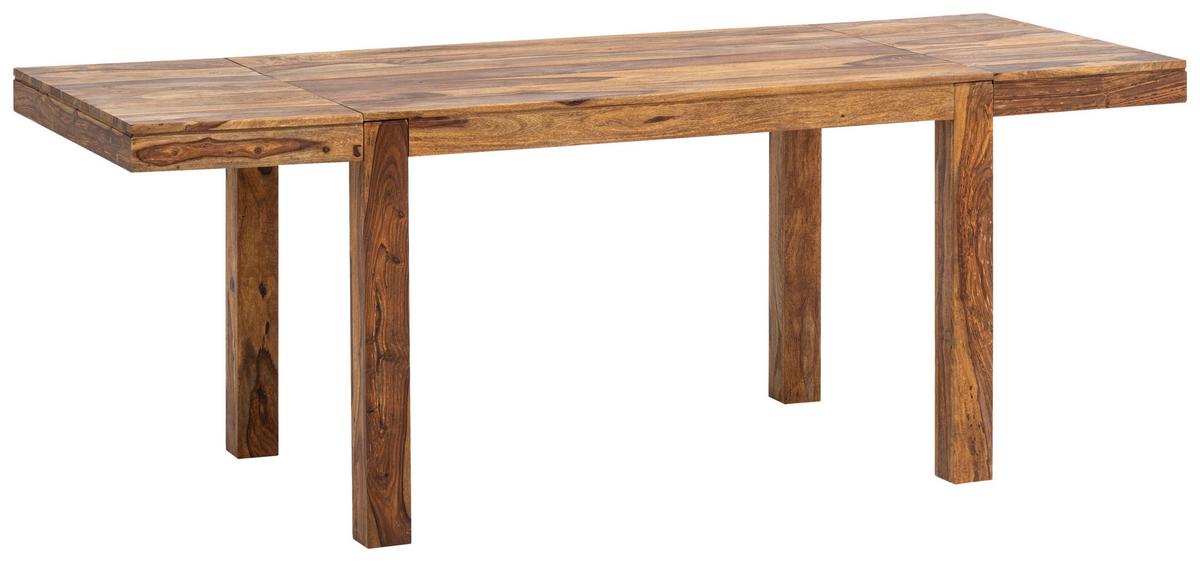 Jedilna Miza Sheesham, Pravi Les, Raztegljiva - barve indijskega rožnega lesa, Design, les (120/80/76cm) - MID.YOU
