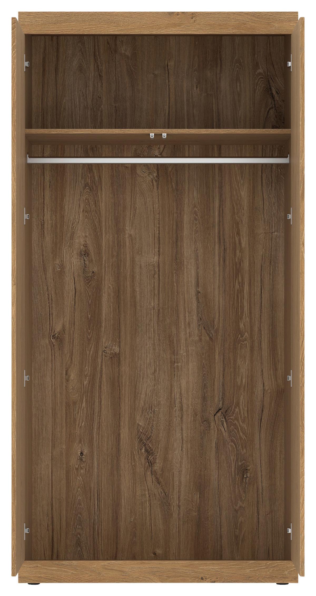 Vitrina Aretta - boje hrasta, Moderno, drvni materijal/plastika (100/205/59,8cm) - Modern Living