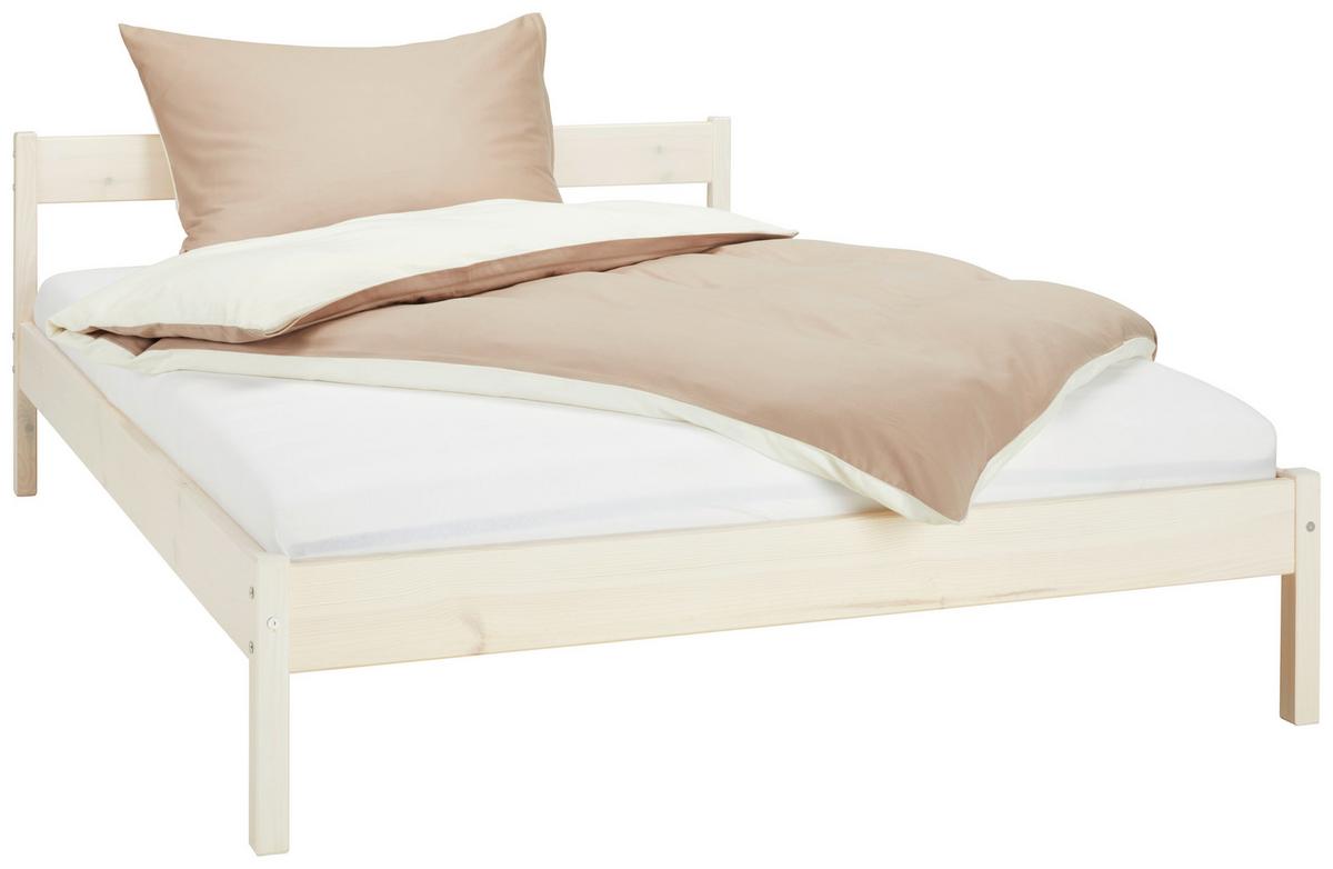 lit aus Massiv Holz ca. 140x200cm - couleur de pin, Konventionell, bois (140/200cm) - Based