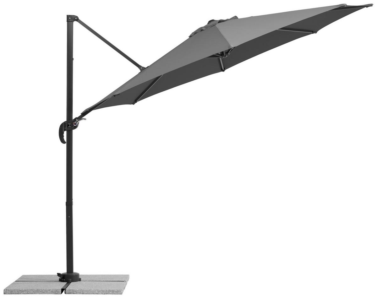 Ampelschirm Rhodos ca. 352x244 x300 cm Anthrazit - Anthrazit, Basics, Textil/Metall (352/244/300cm) - Schneider