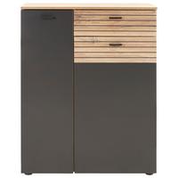Schuhschrank in Eichefarben/Graphitfarben - Eichefarben/Graphitfarben, Modern (82/103/38cm) - Premium Living