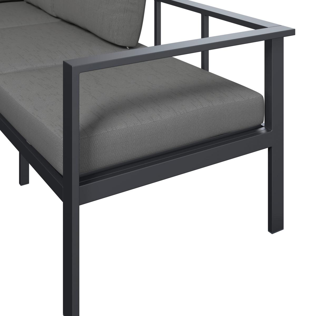 Loungegarnitur Bigi Grau/Beige - Beige/Anthrazit, Basics, Glas/Textil (120/68/65cm)