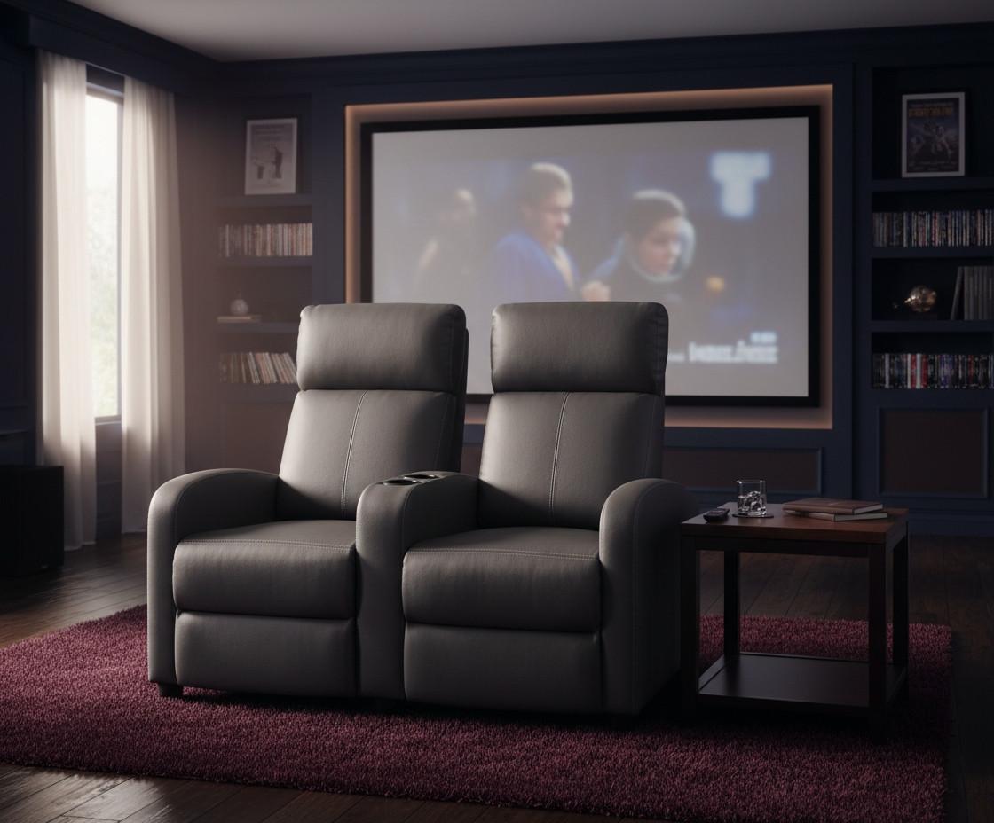 Zofa Za Domači Kino Movie, Relax Funkcija, Siva - siva/črna, Konvencionalno, umetna masa/tekstil (128/100/87cm)