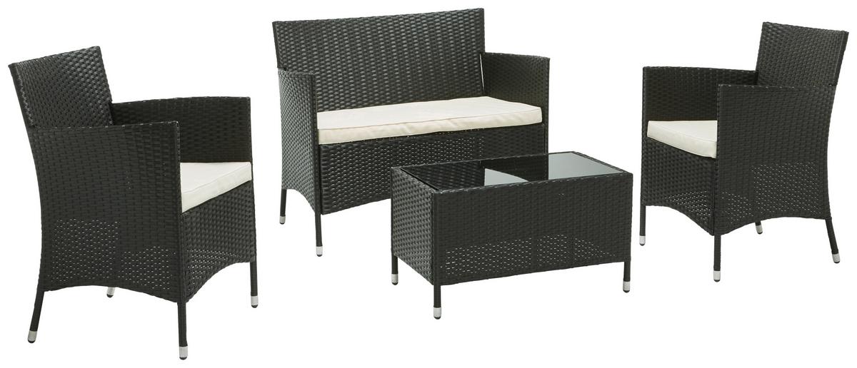 ZESTAW OGRODOWY BRANDON - kremowy/czarny, Konventionell, tworzywo sztuczne/metal - Ambia Garden