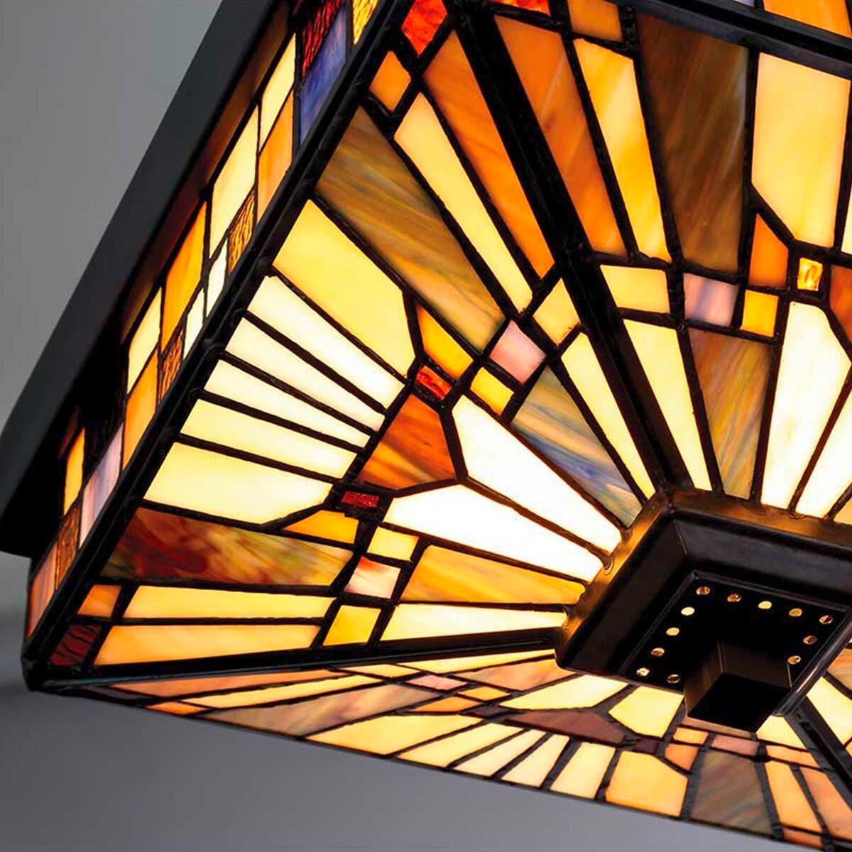 Kültéri Mennyezeti Lámpa Qz-Inglenook-F - sötétbarna/többszínű, Konventionell, üveg/fém (26,1/15,4/26,1cm) - Elstead Lighting